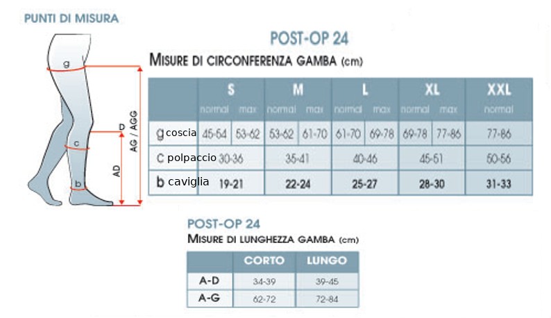 Gloria Med Post-Op 24 Monocollant Antitrombo Embolico 24 mmHg CCL2