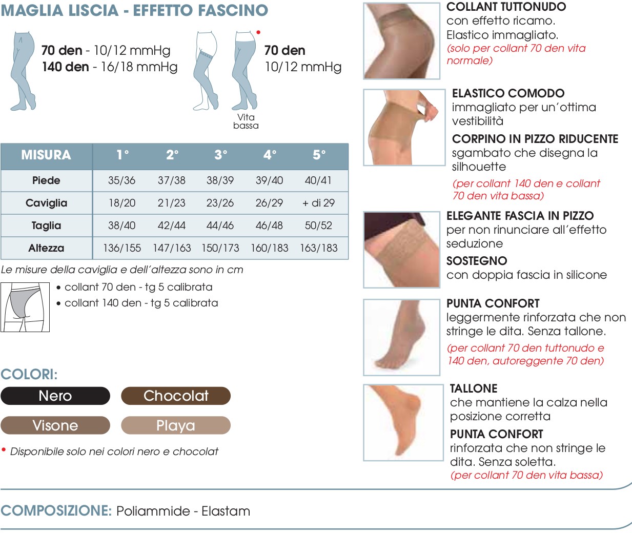 COLLANT 140 Denari MAGLIA LISCIA MODA SANA 18-20 mmHg