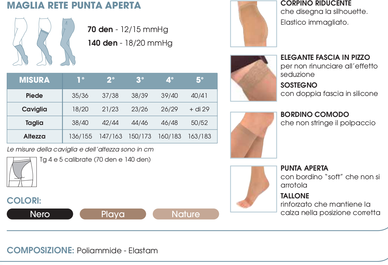 MODA SANA COLLANT 70 DEN PUNTA APERTA