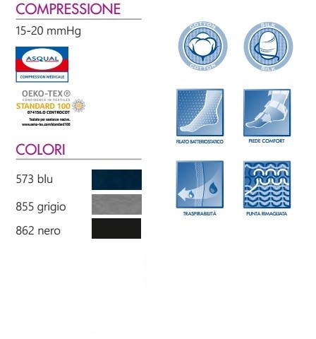 VARISAN PASSO LUI LEI SENZA CUCITURE Ccl2 ASQUAL 15-20mmHg GAMBALETTI COMPRESSIVI - immagine 8